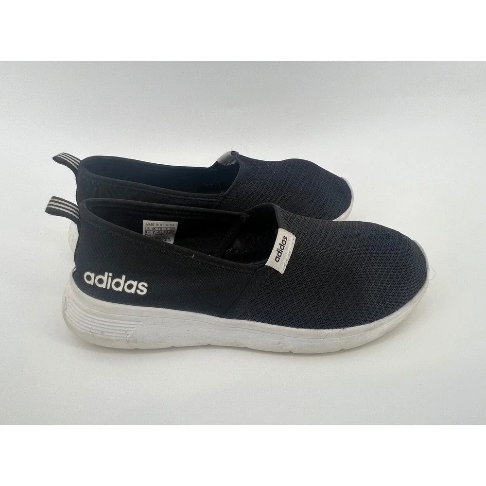 Adidas Women's Cloudfoam Lite Racer Slip On Sneakers Black White Size 8.5